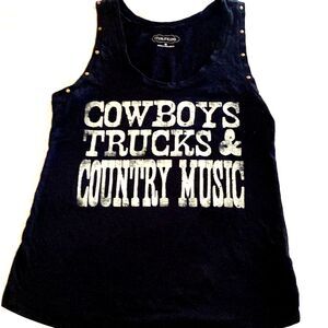 Cowboys Trucks and Country Music Tank Top Women's Medium